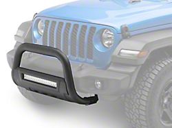 Barricade HD Bull Bar with Skid Plate and 20-Inch Dual Row LED Light Bar; Textured Black (20-22 Jeep Gladiator JT)