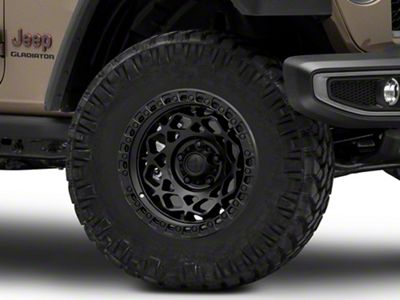 Fuel Wheels Unit Matte Black with Matte Black Ring Wheel; 17x9 (20-23 Jeep Gladiator JT)