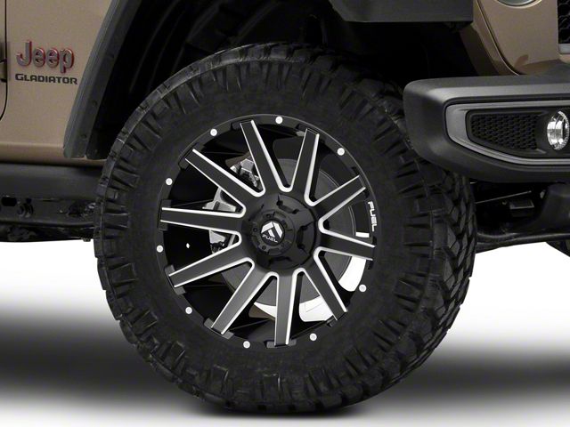 Fuel Wheels Contra Matte Black Milled Wheel; 20x9 (20-24 Jeep Gladiator JT)