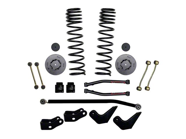 SkyJacker 3-Inch Dual Rate Long Travel Coil Spring Suspension Lift Kit with Rear Metal Coil Spring Spacers and Shock Extensions (20-24 Jeep Gladiator JT Mojave)