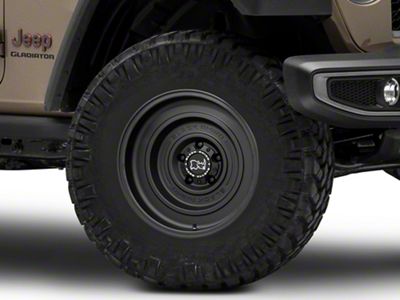 Black Rhino Solid Matte Black Wheel; 17x9.5 (20-24 Jeep Gladiator JT)