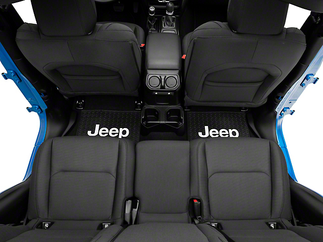 Rear Utility Floor Mat with Jeep Logo; Black (20-23 Jeep Gladiator JT)