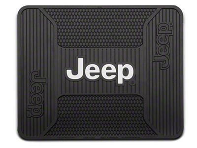 Elite Rear Utility Floor Mat with Jeep Logo; Black (20-24 Jeep Gladiator JT)
