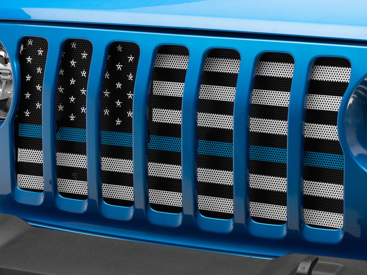 RedRock Jeep Gladiator Grille Insert; Blue Line J165229 (2024 Jeep Gladiator JT w/o TrailCam