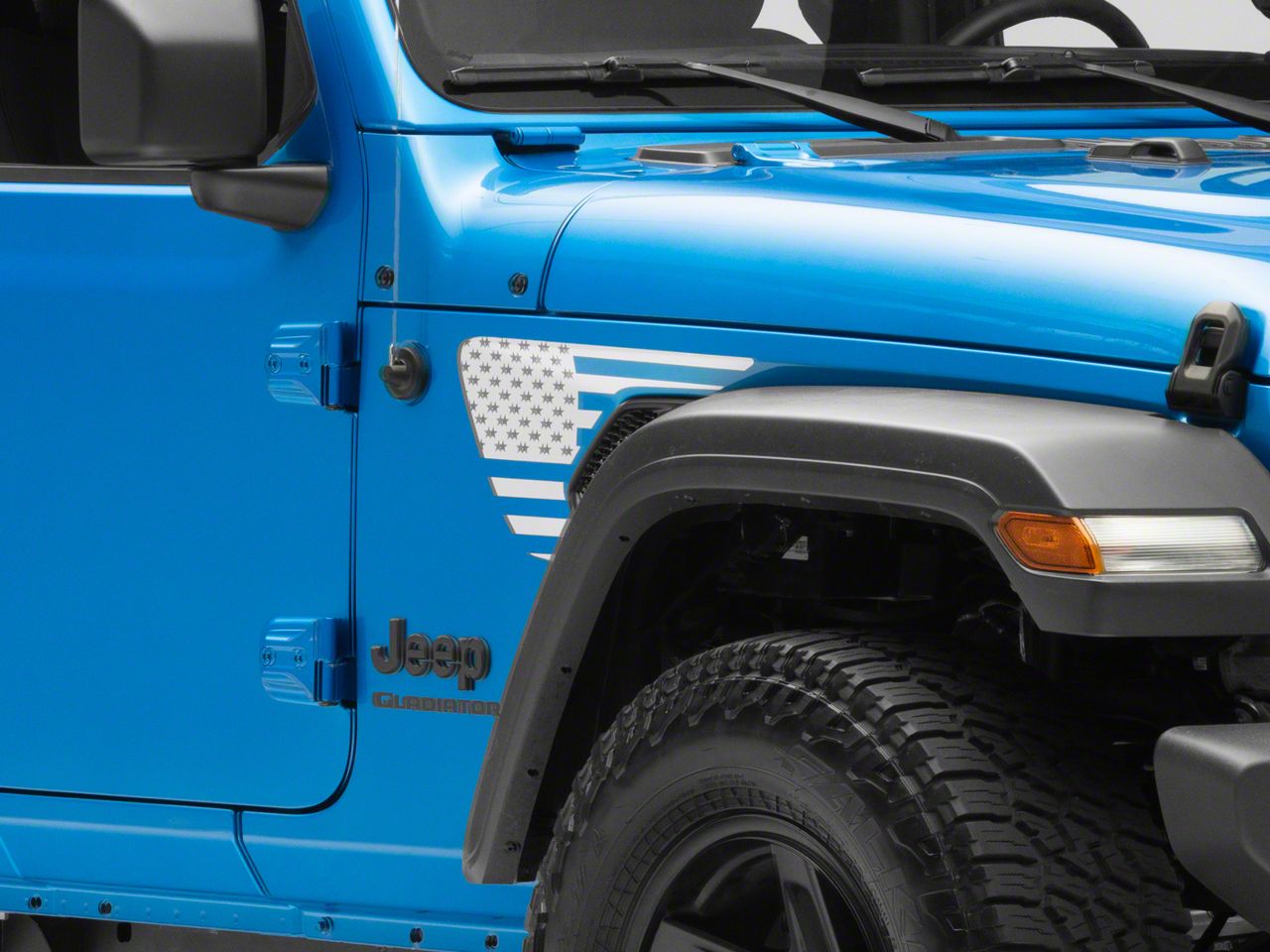SEC10 Side Accent Flag Decal; Silver (20-23 Jeep Gladiator JT)