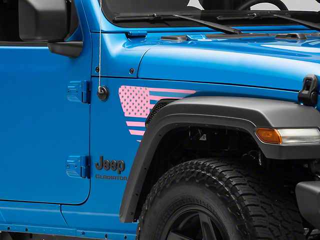 SEC10 Side Accent Flag Decal; Pink (20-23 Jeep Gladiator JT)