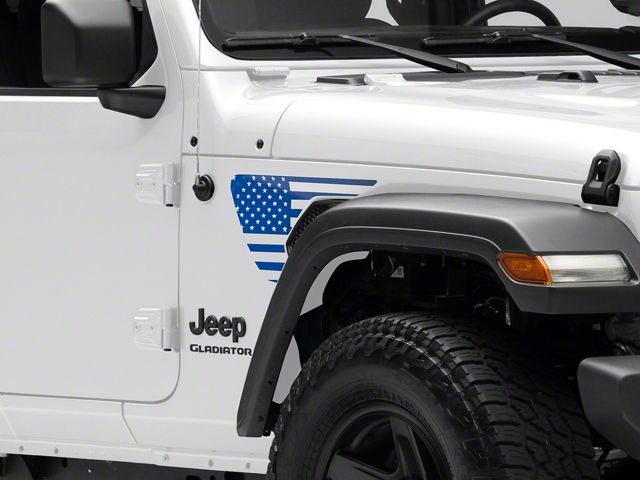SEC10 Side Accent Flag Decal; Blue (20-24 Jeep Gladiator JT)