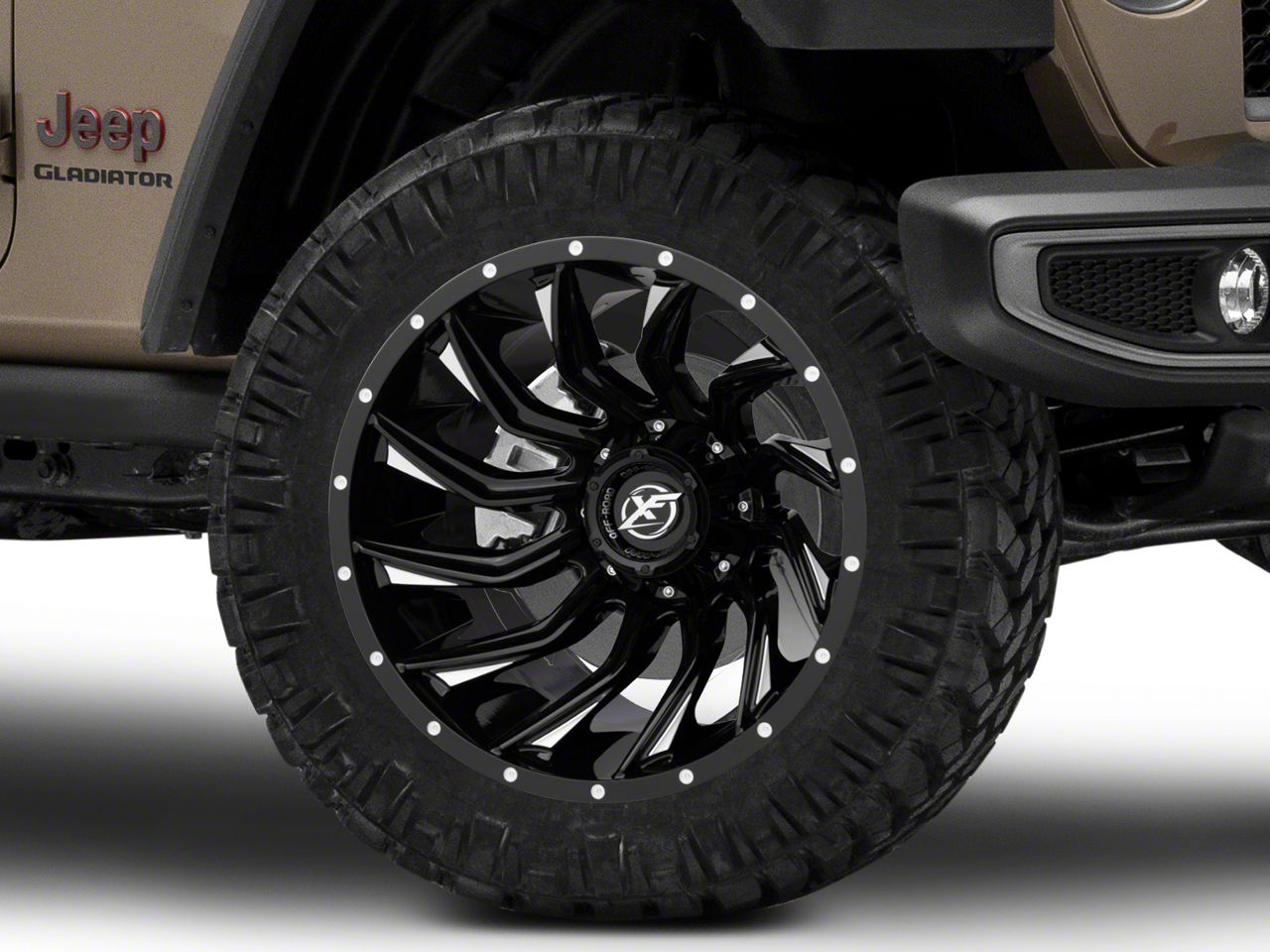 XF Offroad Jeep Gladiator XF-224 Gloss Black Milled Wheel; 22x12 XF ...