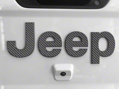 Tailgate Letter Overlays; Raw Carbon Fiber (20-24 Jeep Gladiator JT)