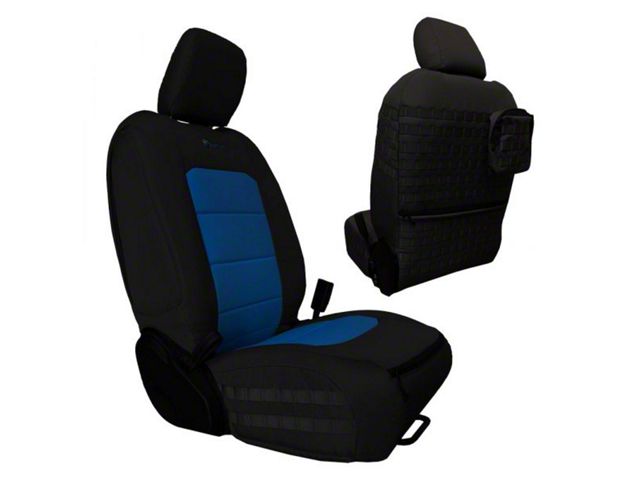 Bartact Tactical Front Seat Covers; Black/Blue (20-24 Jeep Gladiator JT)