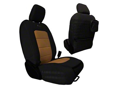 Bartact Tactical Front Seat Covers; Black/Coyote (20-24 Jeep Gladiator JT)