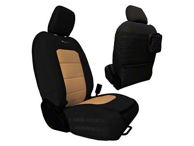 Bartact Tactical Front Seat Covers; Black/Khaki (20-24 Jeep Gladiator JT)