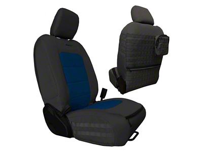 Bartact Tactical Front Seat Covers; Black/Navy (20-24 Jeep Gladiator JT)