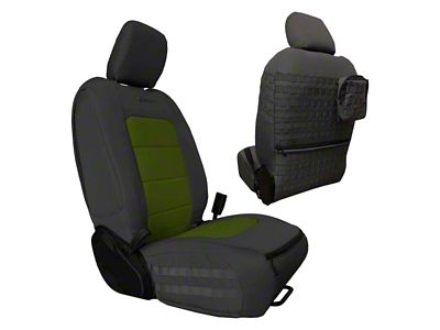 Bartact Tactical Front Seat Covers; Black/Olive (20-24 Jeep Gladiator JT)