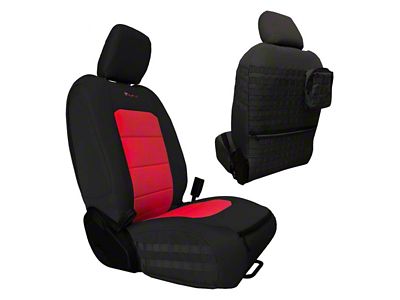 Bartact Tactical Front Seat Covers; Black/Red (20-24 Jeep Gladiator JT)
