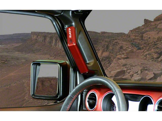 American Trail Products Front Billet Grab Handles; Red (20-24 Jeep Gladiator JT)