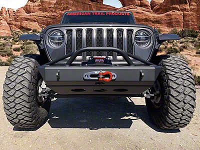 American Trail Products Jeep Wrangler Fully Loaded Mid Width Front Bumper;  Textured Black 32180001K (18-23 Jeep Wrangler JL) - Free Shipping