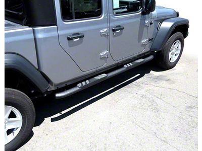 3.50-Inch Side Step Bars; Textured Black (20-24 Jeep Gladiator JT)