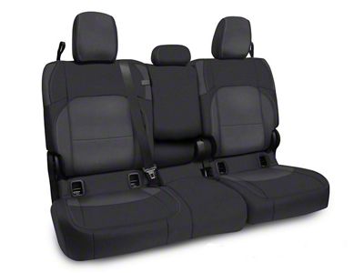 PRP Rear Bench Seat Cover; Black and Gray (20-24 Jeep Gladiator JT w/ Leather Interior)