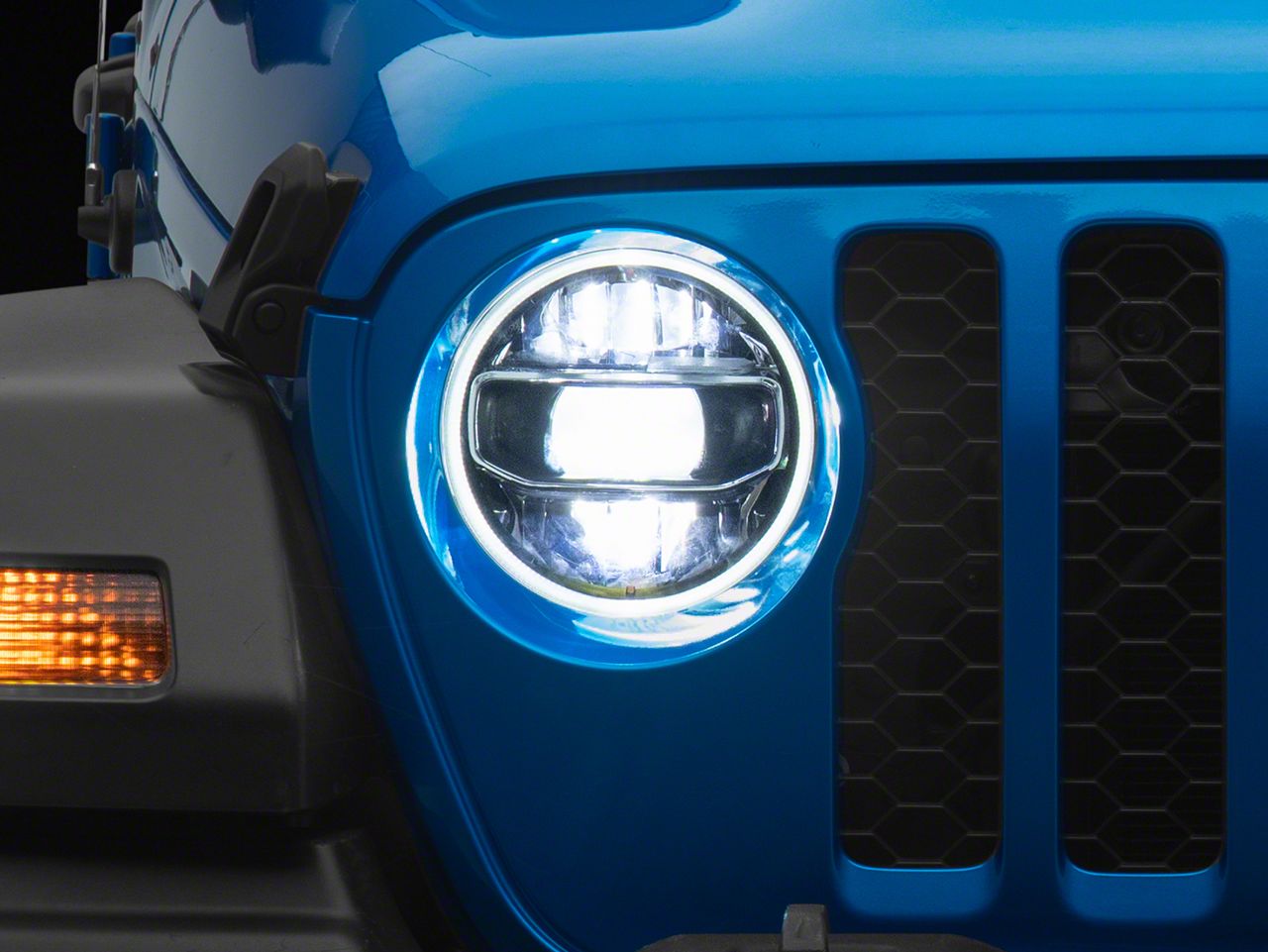 DV8 Offroad Jeep Gladiator LED Headlights; Chrome Housing; Clear Lens