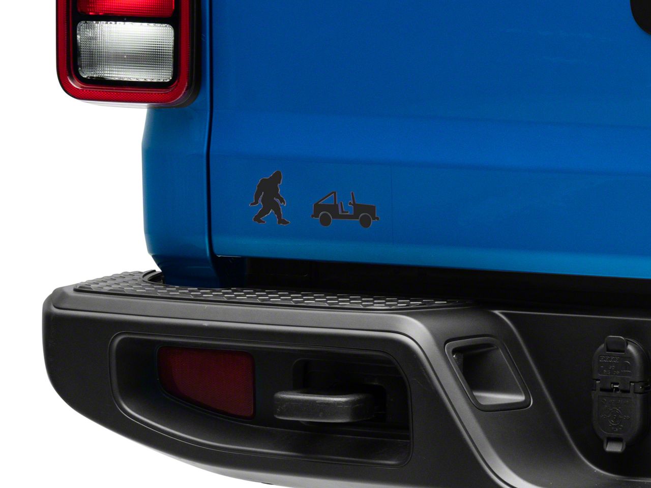 SEC10 Jeep Gladiator Sasquach and Vehicle Silhouette Decal; Black ...