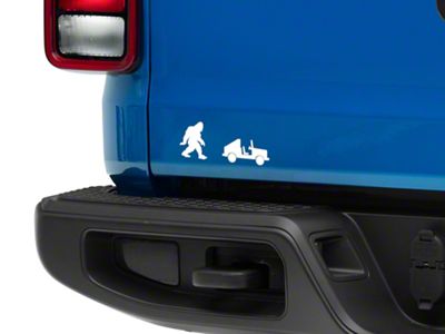 SEC10 Sasquach and Vehicle Silhouette Decal; White (Universal; Some Adaptation May Be Required)