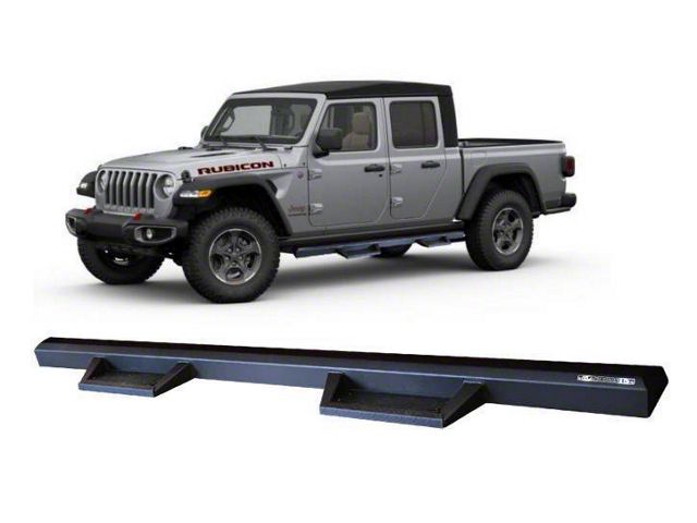 Impact Heavy Duty Drop Side Step Bars; Black (20-24 Jeep Gladiator JT)