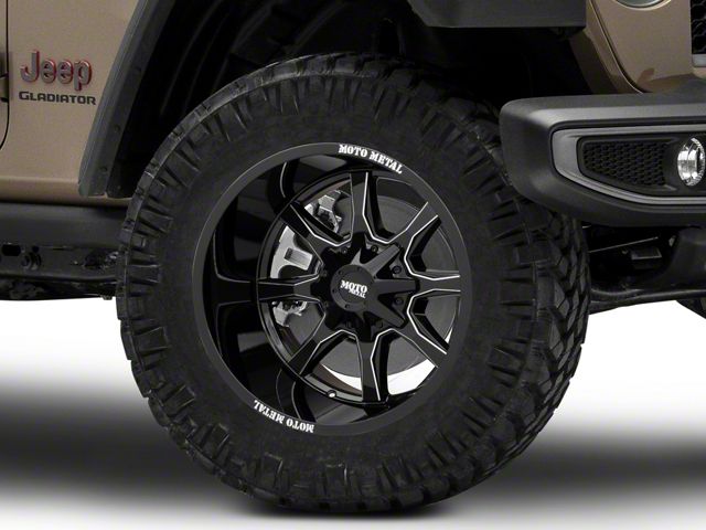 Moto Metal MO970 Gloss Black Milled Wheel; 20x9 (20-24 Jeep Gladiator JT)