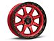 KMC Chase Candy Red with Black Lip Wheel; 17x9 (20-24 Jeep Gladiator JT)
