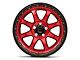 KMC Chase Candy Red with Black Lip Wheel; 17x9 (20-24 Jeep Gladiator JT)