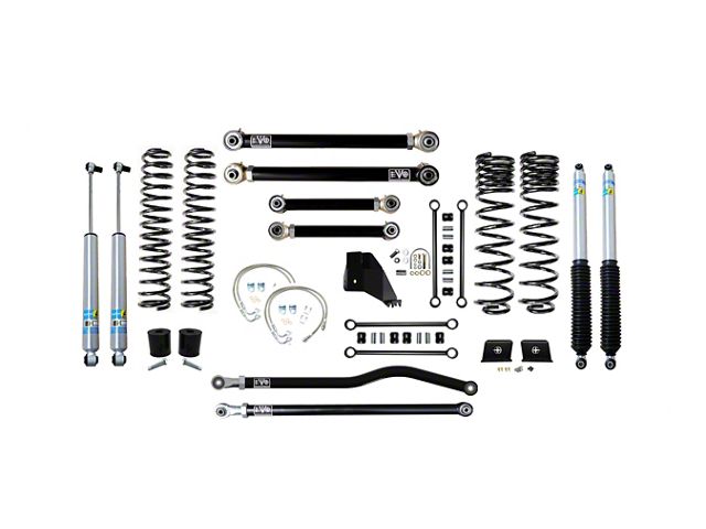 EVO Manufacturing 4.50-Inch Heavy Duty Enforcer Stage 3 Suspension Lift Kit with Bilstein Shocks, Front and Rear Track Bars (20-24 3.6L Jeep Gladiator JT, Excluding Mojave)