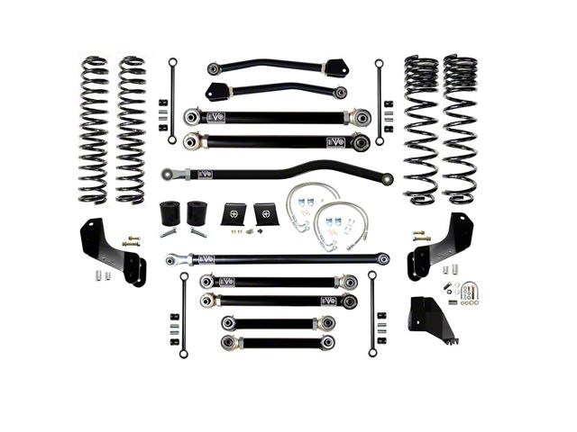 EVO Manufacturing 6.50-Inch Heavy Duty Stage 4 Overland Suspension Lift Kit with Front and Rear Track Bars (20-24 3.6L Jeep Gladiator JT)