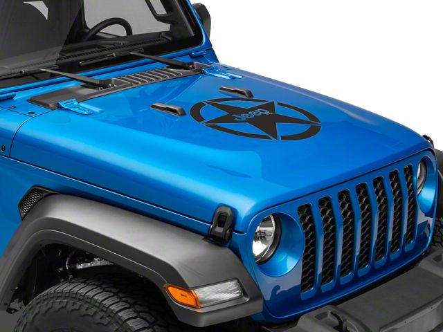 Jeep Licensed by RedRock Jeep Star Accent Decal; Matte Black (20-24 Jeep Gladiator JT)