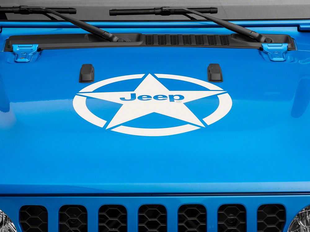 Jeep Licensed by RedRock Jeep Star Accent Decal; White (20-24 Jeep ...