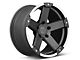 Rovos Wheels Danakil Matte Black with Machined Lip Wheel; 17x9 (20-24 Jeep Gladiator JT)