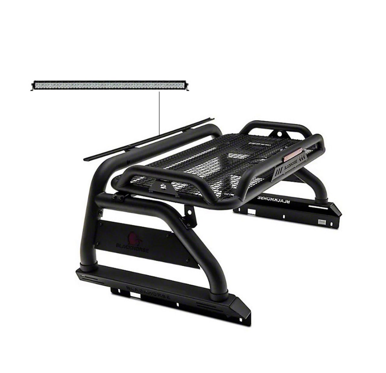 Jeep Gladiator Atlas Roll Bar with 40Inch LED Light Bar; Black (2024