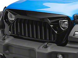 American Modified Vader Grille with Mesh; Glossy Black (18-22 Jeep Wrangler JL)