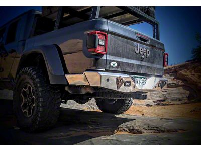 Next Venture Motorsports Featherweight Series Rear Bumper; Not Pre-Drilled for Backup Sensors; Bare Aluminum (20-23 Jeep Gladiator JT)