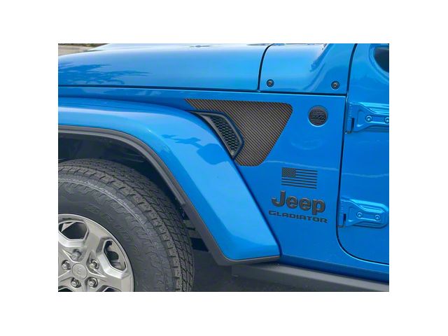 Fender Vent Surround Accent Trim; Raw Carbon Fiber (20-24 Jeep Gladiator JT)