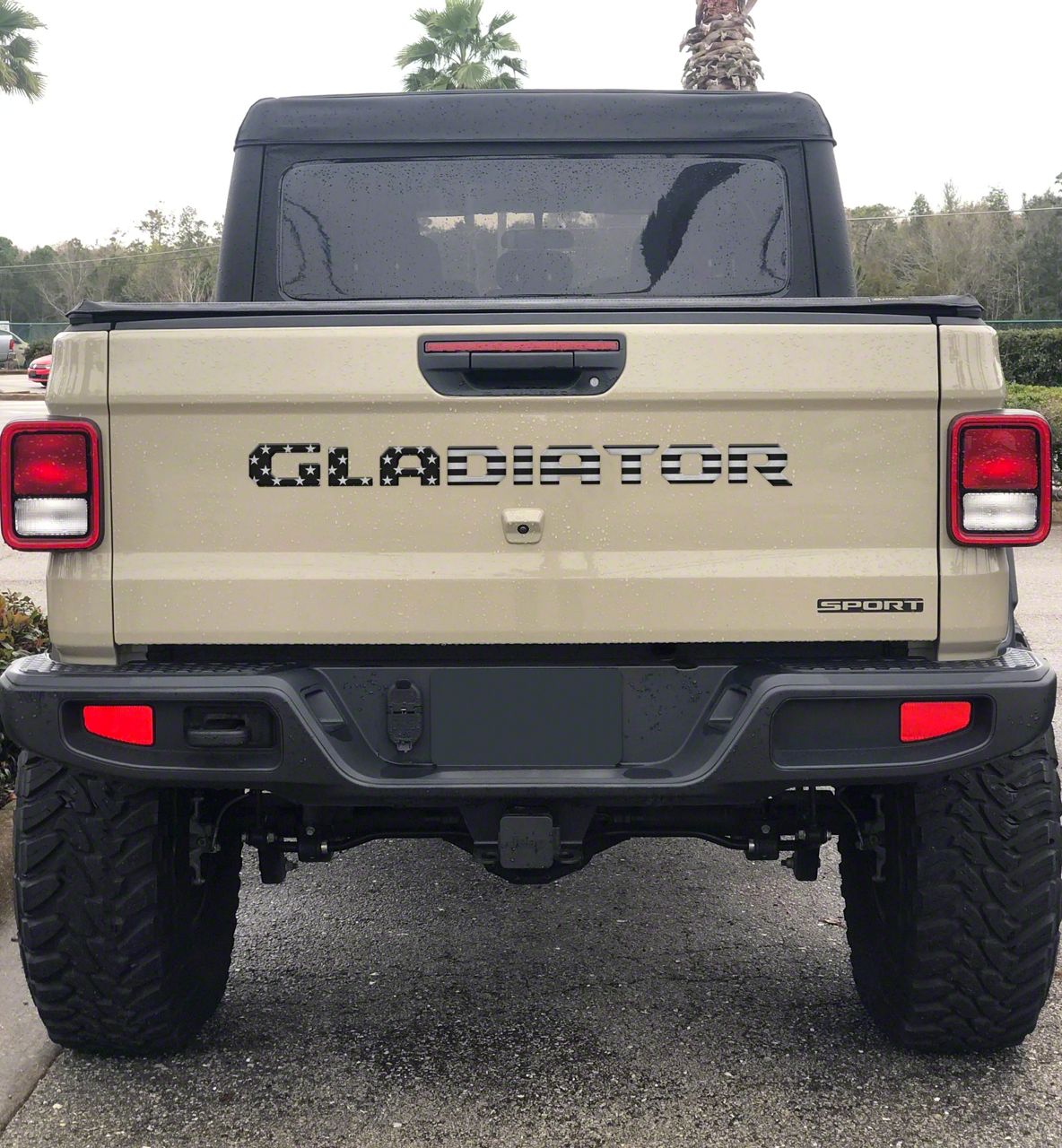 Jeep Gladiator Gladiator Tailgate Letters; Black and Silver American