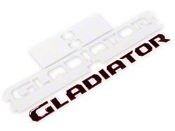 Gladiator Tailgate Letters; Gloss Black with Red Outline (20-23 Jeep Gladiator JT)