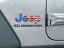 Jeep Fender Emblem Letter Overlays; American Flag (20-23 Jeep Gladiator JT)
