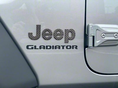 Jeep Fender Emblem Letter Overlays; Domed Carbon Fiber (20-24 Jeep Gladiator JT)