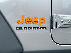 Jeep Fender Emblem Letter Overlays; Gloss Orange (20-23 Jeep Gladiator JT)