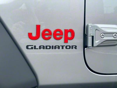Jeep Fender Emblem Letter Overlays; Gloss Red (20-24 Jeep Gladiator JT)