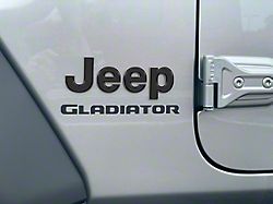 Jeep Fender Emblem Letter Overlays; Matte Black (20-23 Jeep Gladiator JT)