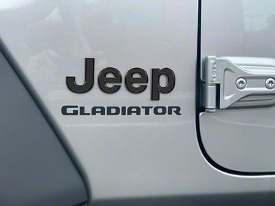 Jeep Fender Emblem Letter Overlays; Matte Black (20-24 Jeep Gladiator JT)