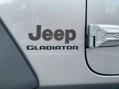 Jeep Fender Emblem Letter Overlays; Raw Carbon Fiber (20-24 Jeep Gladiator JT)