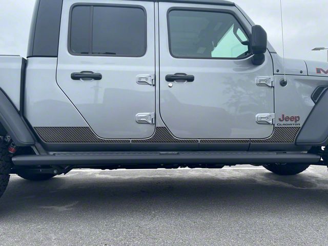 Rocker Panel Overlays; Domed Carbon Fiber (20-24 Jeep Gladiator JT)