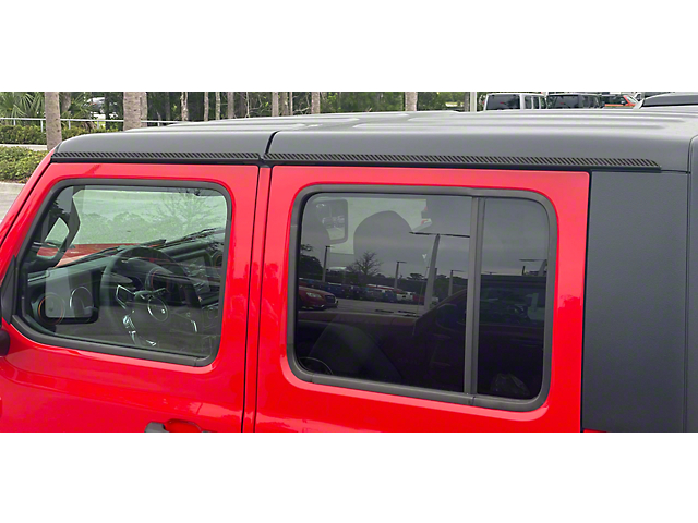 Side Roof Accent Trim; Raw Carbon Fiber (20-22 Jeep Gladiator JT)